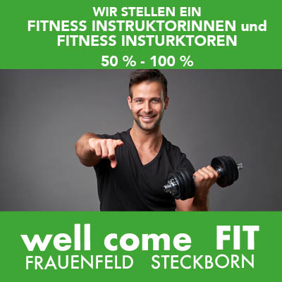 Das well come FIT Frauenfeld und Steckborn bietet Stellen für FitnessinsstruktorInnen